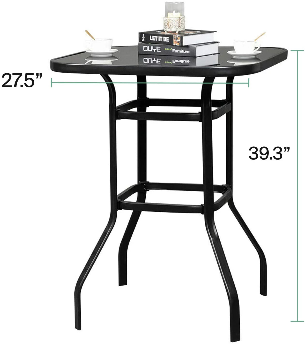 Zoey Strong Glass Bar Table For Deck Use