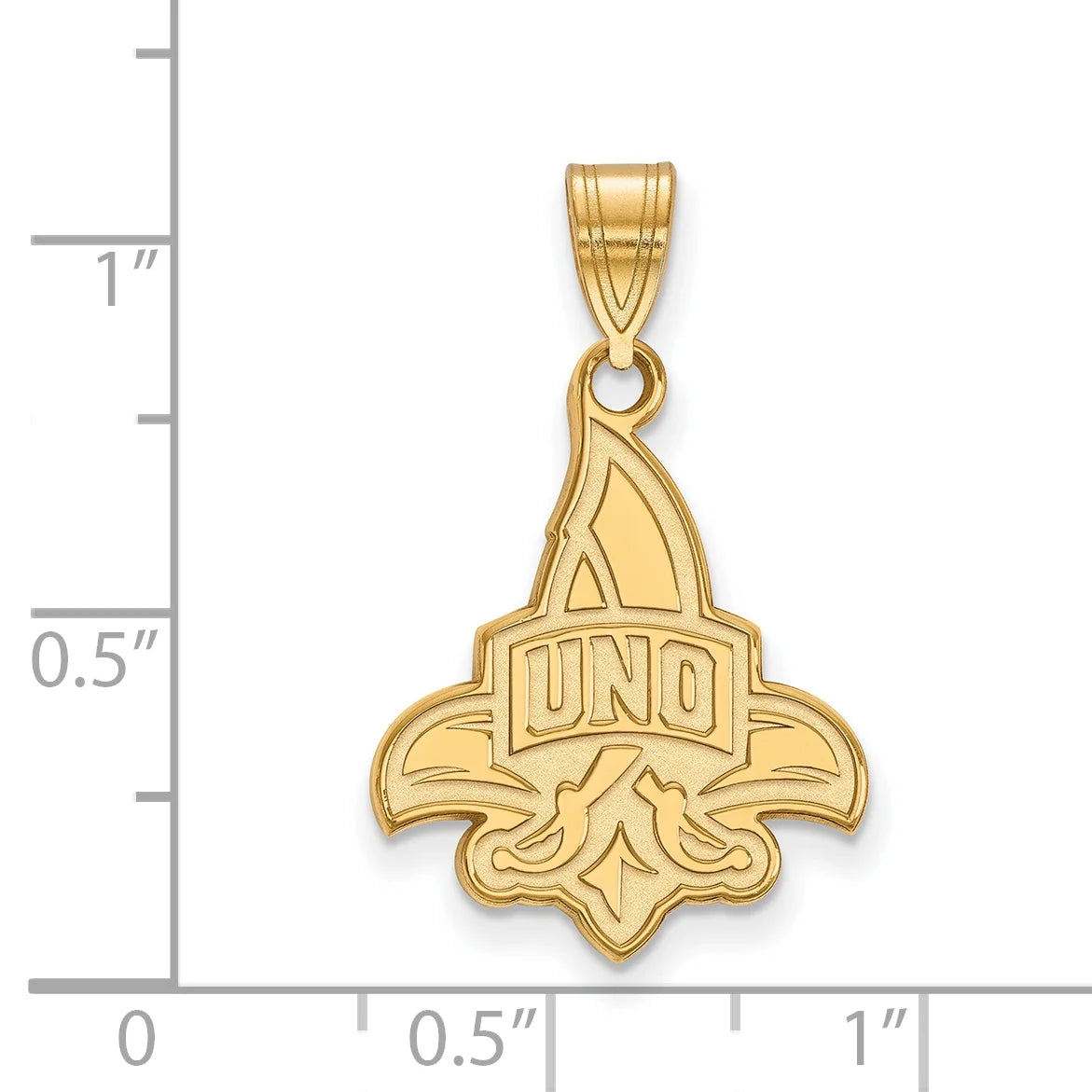 10k Yellow Gold LogoArt Official Licensed Collegiate University of New Orleans (UNO) Large Pendant