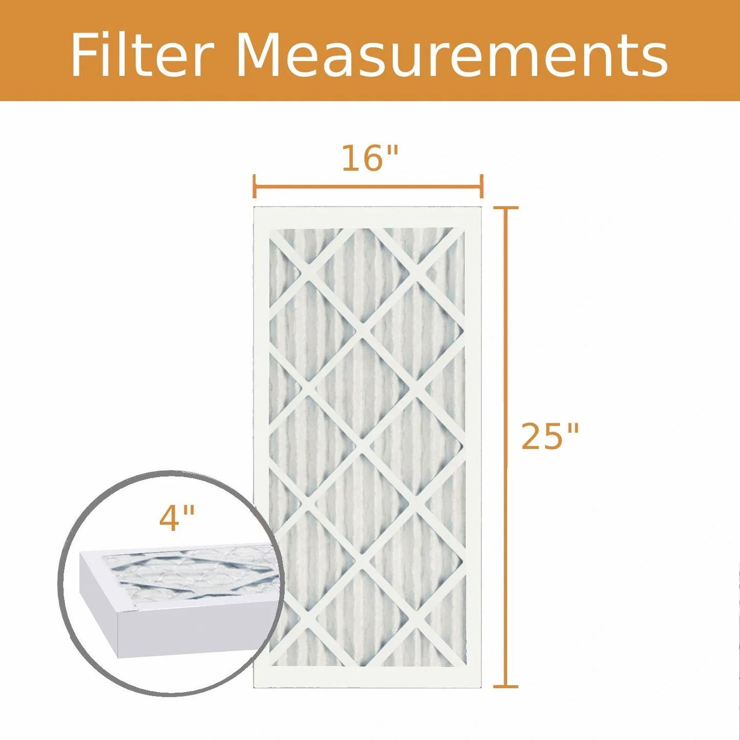 16x25x4 Key Pleat Purolator Air Filter - MERV 8 (3 Pack)