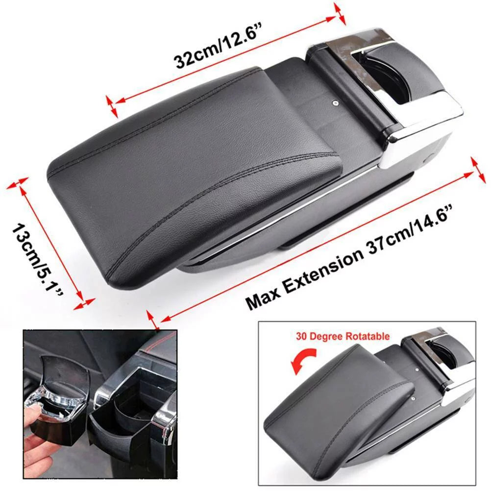 YIYIBYUS Car Central Container Armrest Center Console Storage Box Leather Rotatable Case for 2007-2011 Nissan Versa Tiida Dark