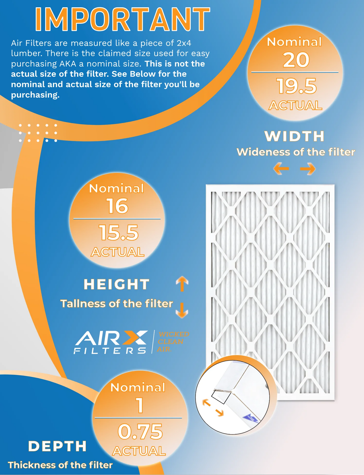 16x20x1 Air Filter MERV 11 Rating, 12 Pack of Furnace Filters Comparable to MPR 1000, MPR 1200 & FPR 7 - Made in USA by AIRX FILTERS WICKED CLEAN AIR.