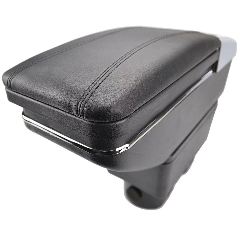 YIYIBYUS Car Central Container Armrest Center Console Storage Box Leather Rotatable Case for 2007-2011 Nissan Versa Tiida Dark