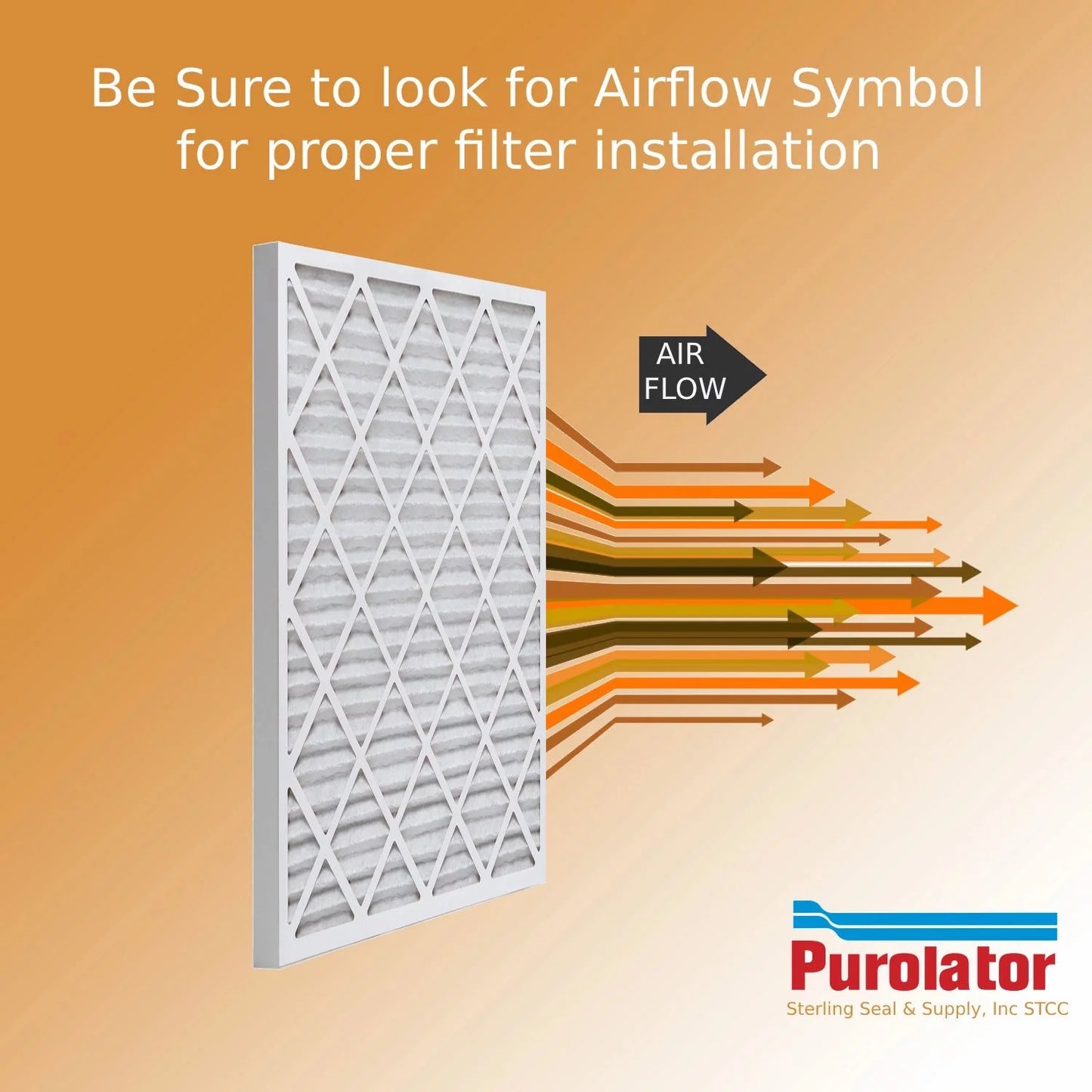 16x25x4 Key Pleat Purolator Air Filter - MERV 8 (3 Pack)