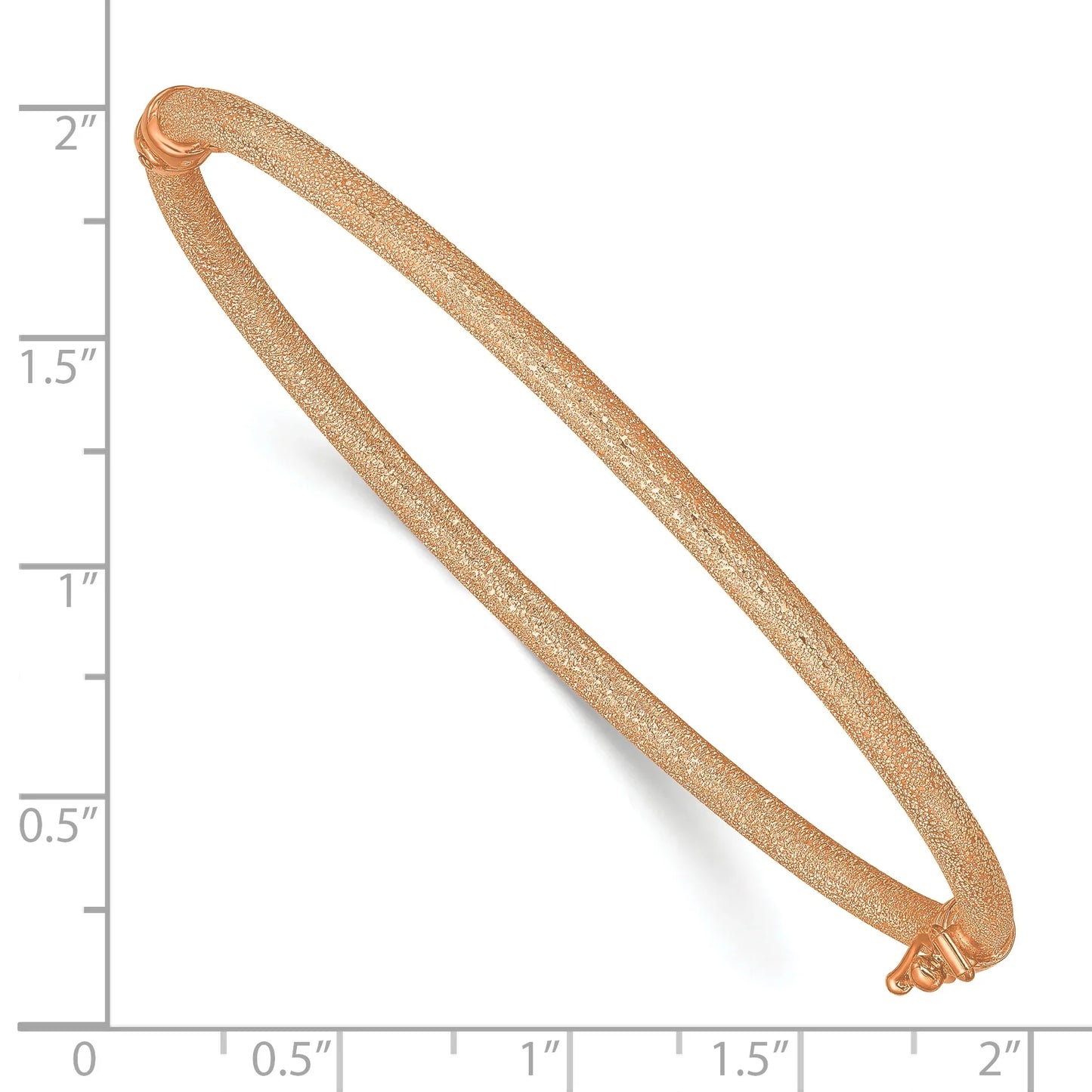 14K Rose Gold Textured Hinged Bangle