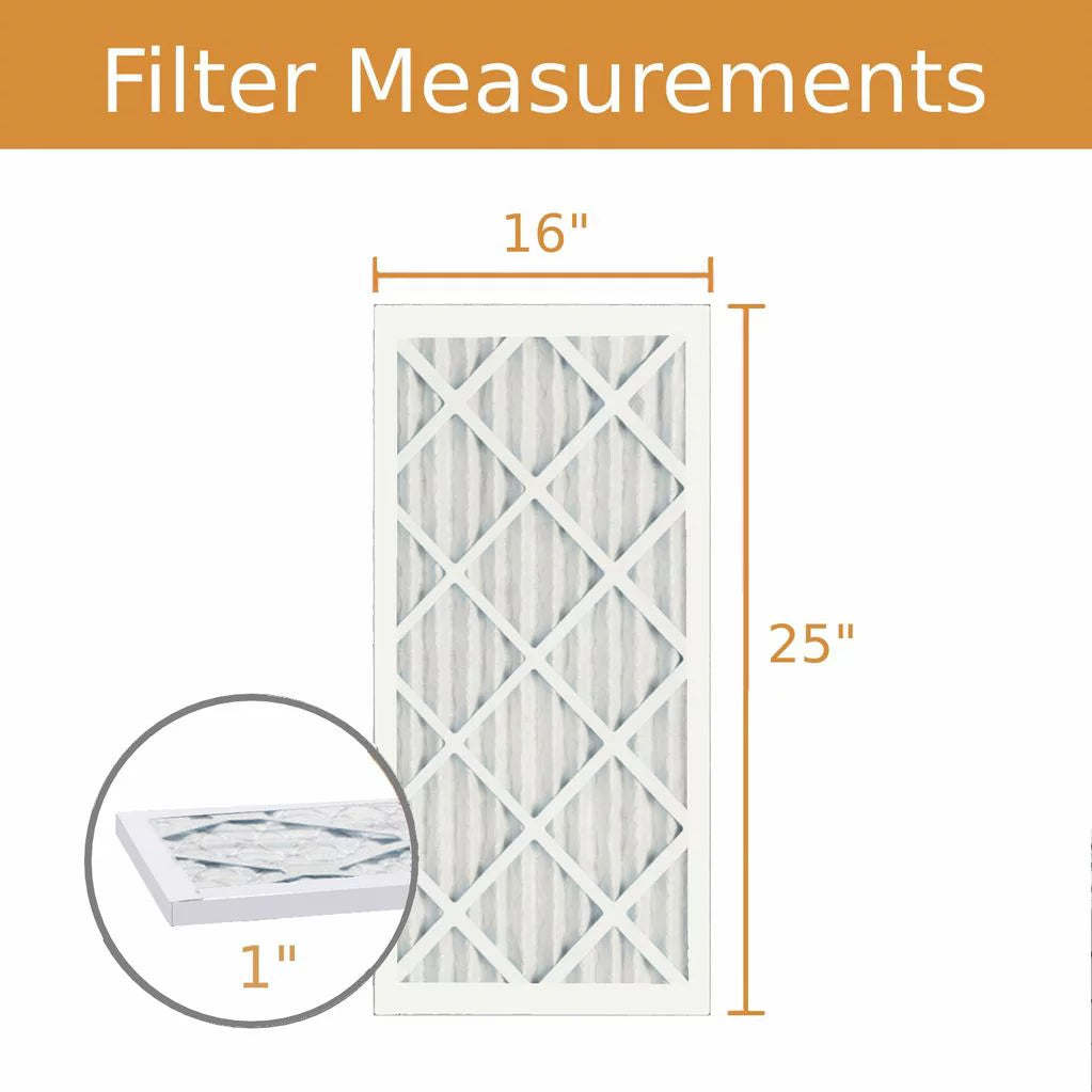 16x25x1 Purolator / Air Guard Pleated Air Filter - MERV 8 (6 Pack)