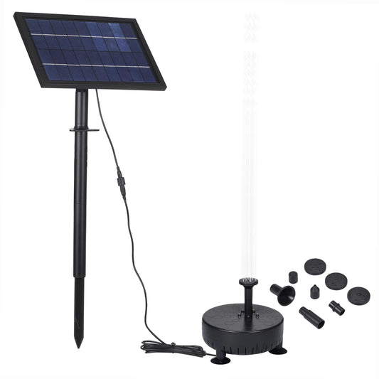 10V8W Solar Powered Fountain Pump Water Pump with Adjustable Solar Panel DIY Birdbath Fountain Pump Outdoor Water Fountain Panel Kit for Fish Tank Small Pond Garden Patio Lawn Pool