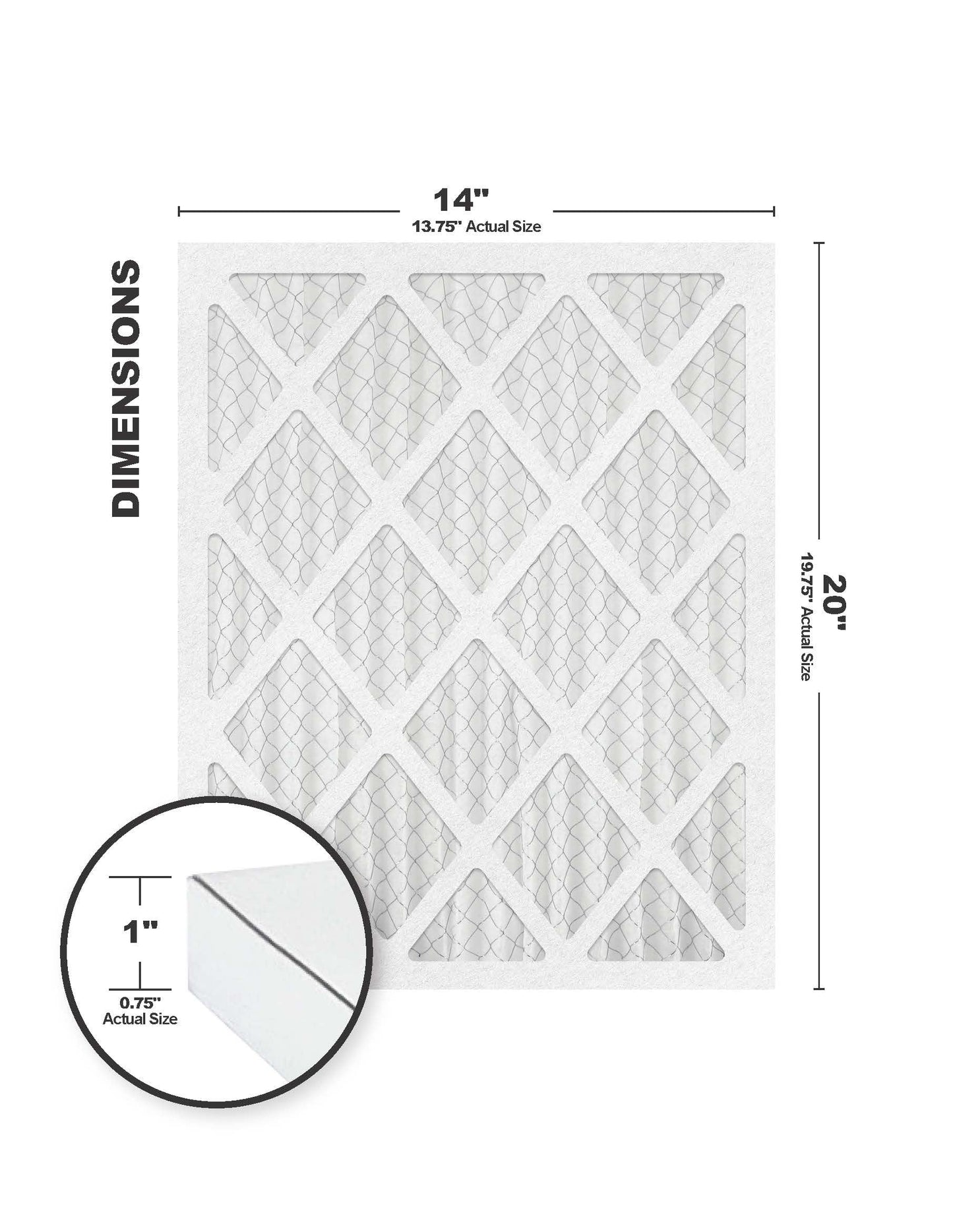 14x20x1 MERV 8 Air Filter/Furnace Filters (4 Pack)