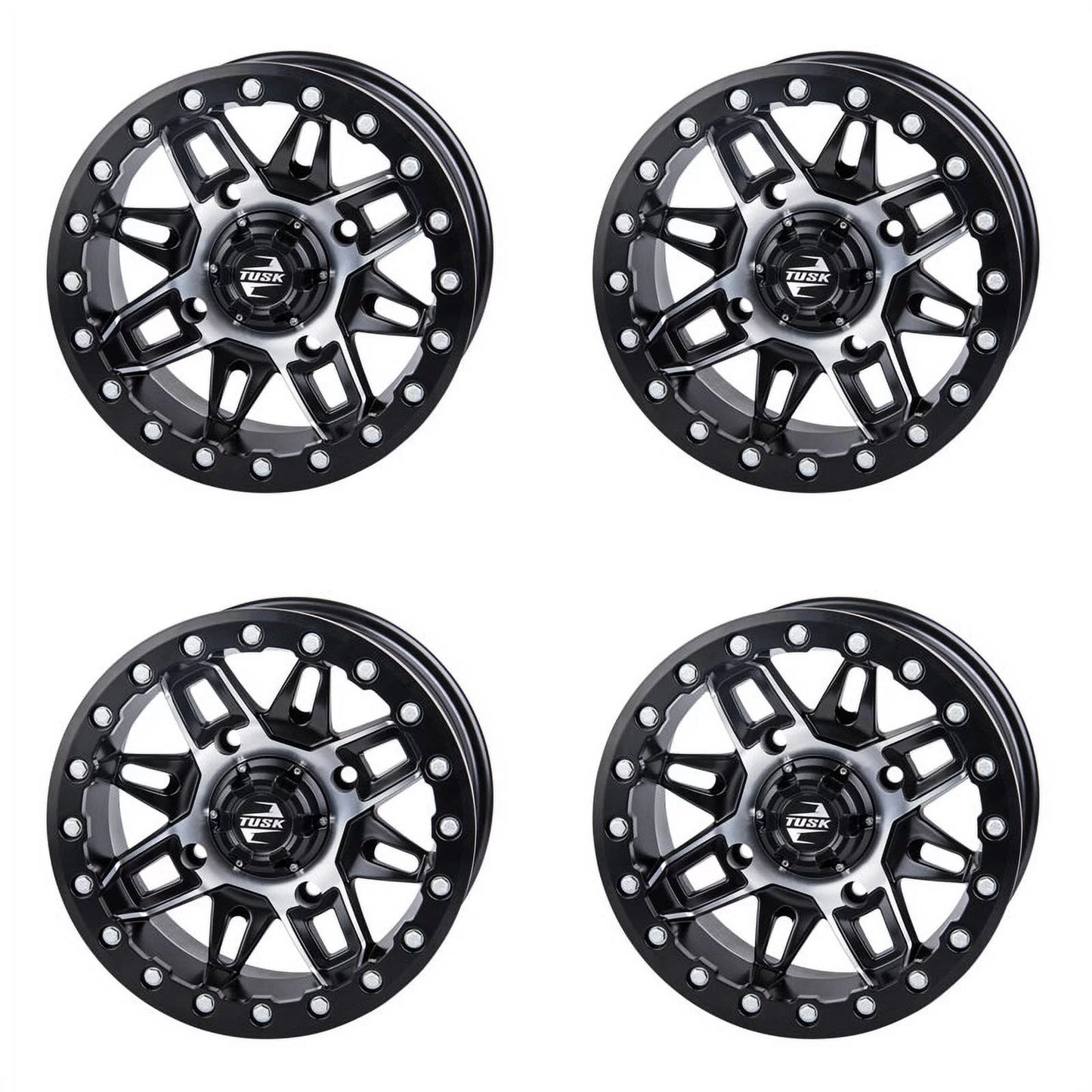 (4 Pack) 4/137 Tusk Wasatch Beadlock Wheel 15x7 5.0 + 2.0 Jet For CAN-AM Defender HD10 Pro DPS 2020-2022