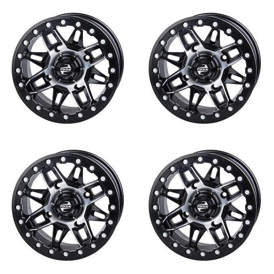 (4 Pack) 4/137 Tusk Wasatch Beadlock Wheel 15x7 5.0 + 2.0 Jet For CAN-AM Defender HD10 Pro DPS 2020-2022