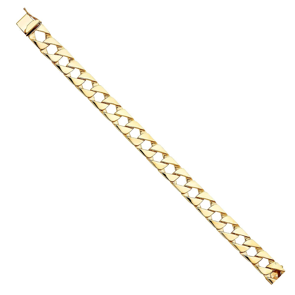 14k Yellow Gold Cuban Link Bracelet - 8.5" | Elegant 14KY Gold Chain Bracelets for Men and Women | Load 26.5 | Men’s Jewelry for Gift