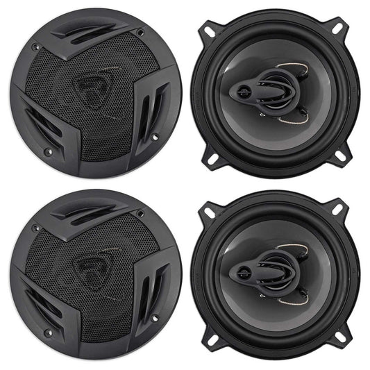 (4) Rockville RV5.3A 5.25" 3-Way Car Speakers 1200 Watts/200 Watts RMS CEA Rated