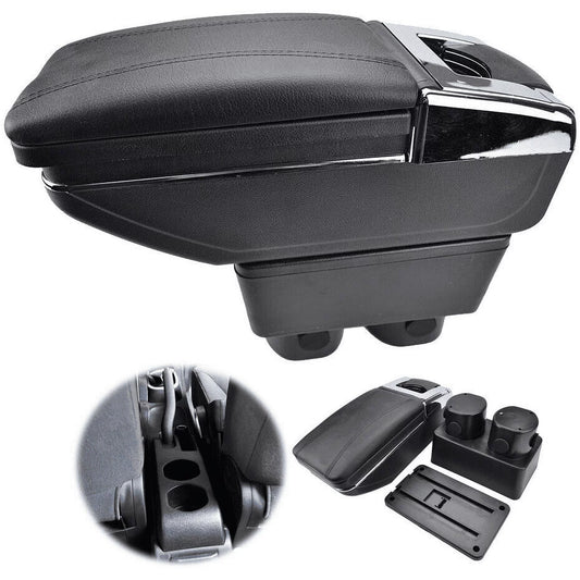 YIYIBYUS Car Central Container Armrest Center Console Storage Box Leather Rotatable Case for 2007-2011 Nissan Versa Tiida Dark