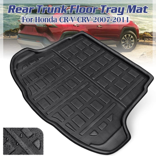 1pcs Cargo Liner Mat for Honda CR-V CRV 2007-2011 Boot Rear Trunk Floor Tray Waterproof All Weather, Ebony