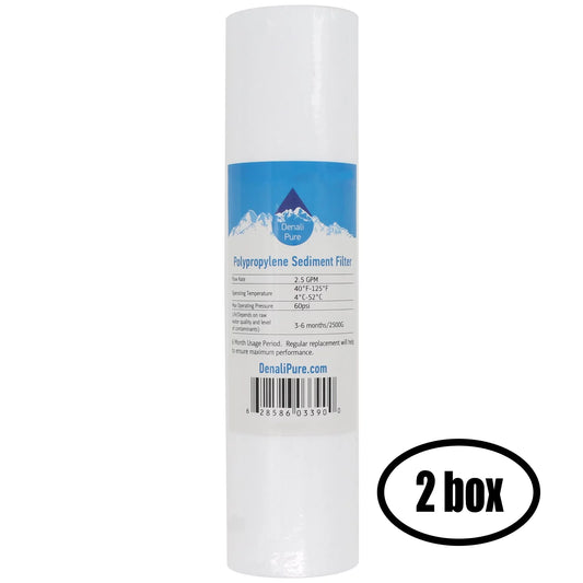 2 Boxes of Replacement for BNF KTROSYS Polypropylene Sediment Filter - Universal 10-inch 5-Micron Cartridge for BNF KTROSYS Reverse Osmosis Home Filtered Water System - Denali Pure Brand