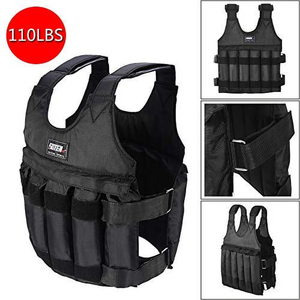 110LB Adjustable Load Vest, Mass Vest Workout Equipment