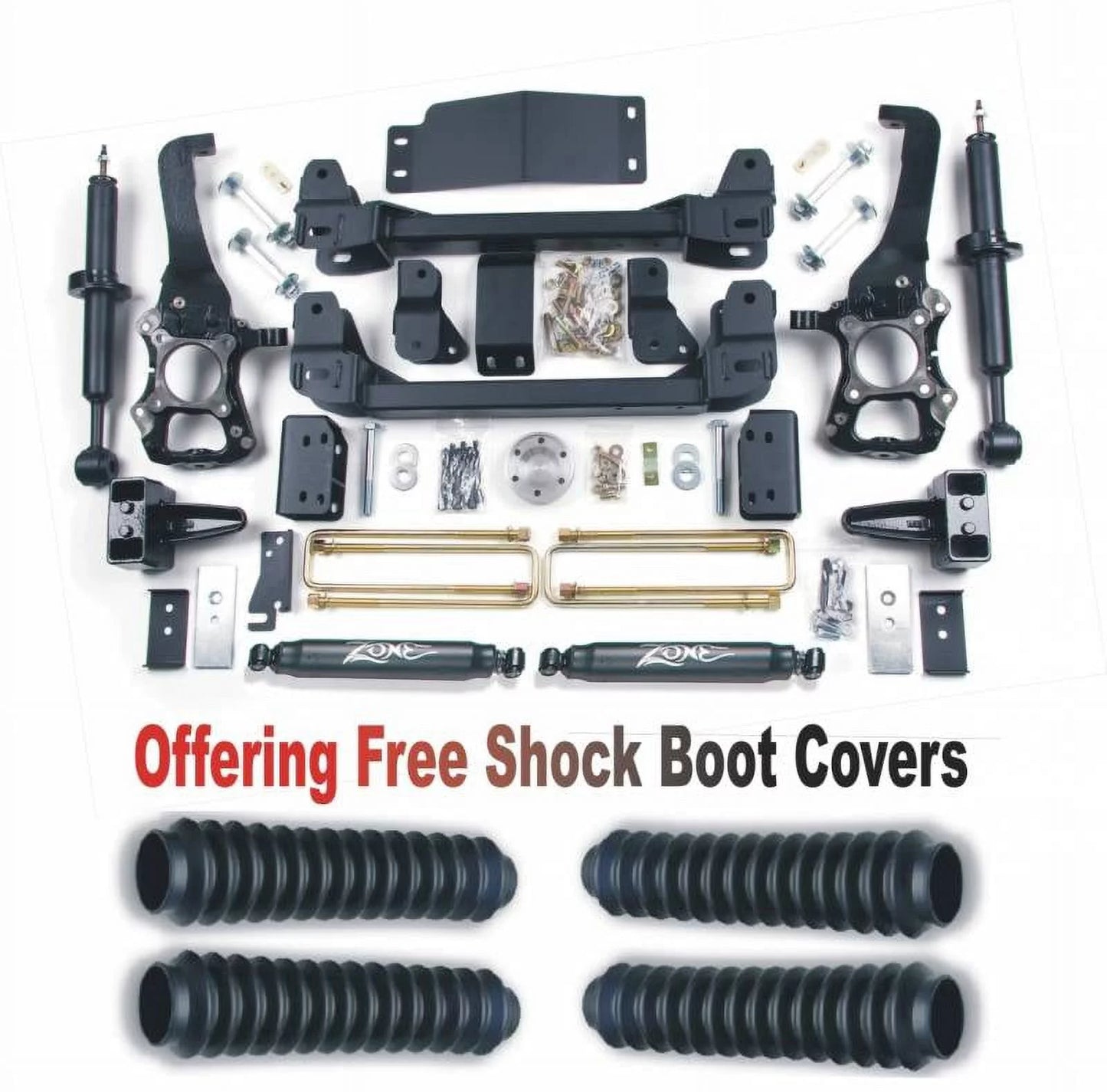 ZoneOffRoad 2009-2013 Fits Ford F150 4WD 6" Suspension System With Free Boot Protectors F10N/ZONU3100X2